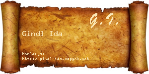 Gindl Ida névjegykártya